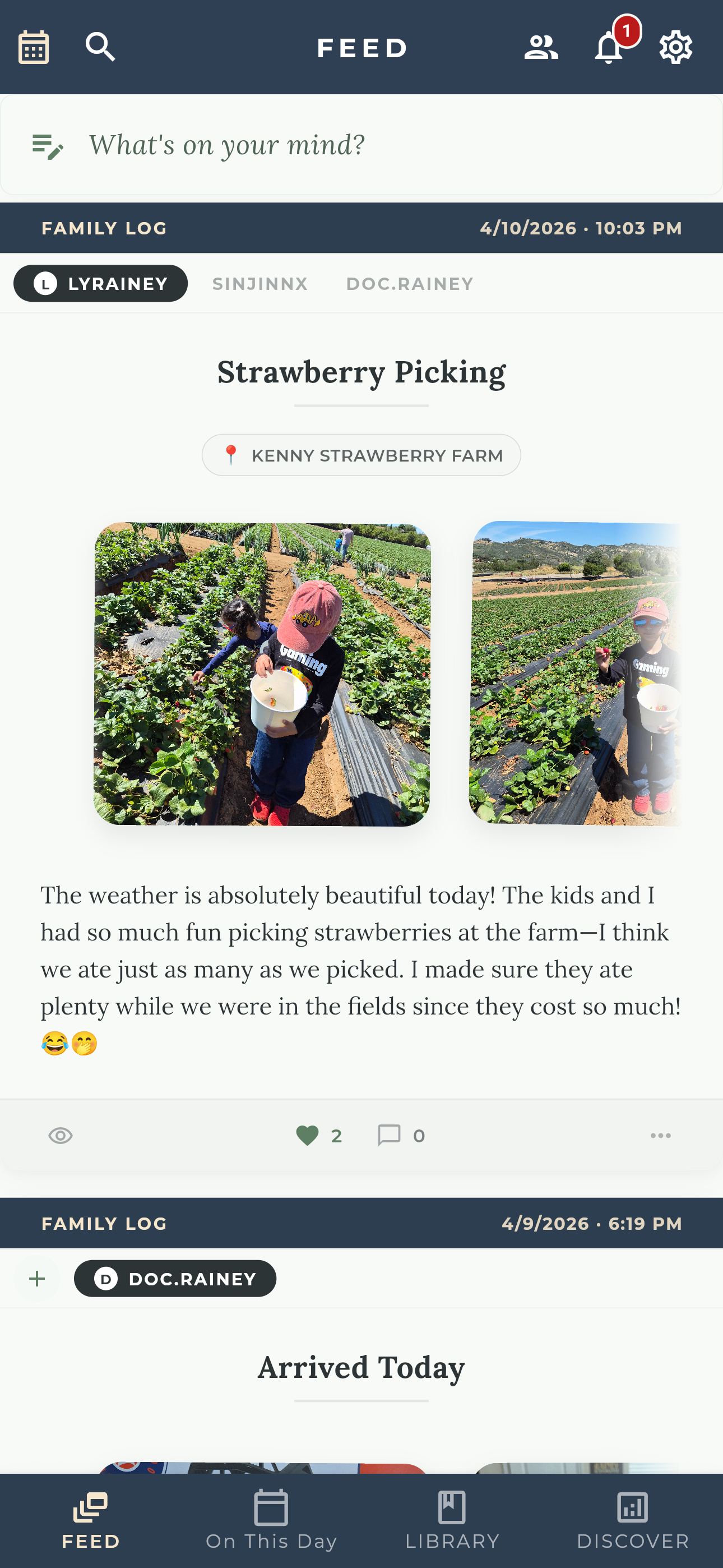 On This Day App Feed